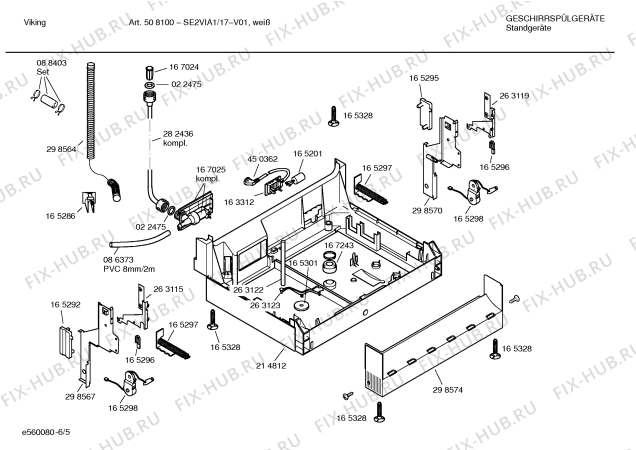 Взрыв-схема посудомоечной машины Viking SE2VIA1 508100 - Схема узла 05