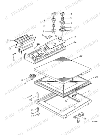 Взрыв-схема стиральной машины Zanker 4060 - Схема узла Control panel and lid