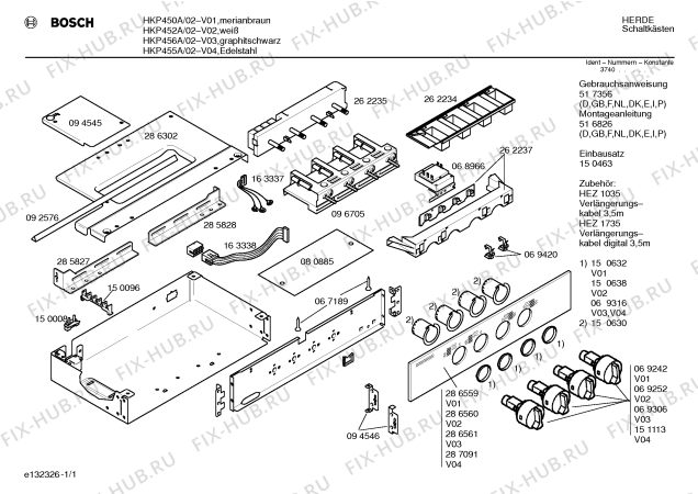 Схема №1 HKP455ACC с изображением Панель для духового шкафа Bosch 00287091