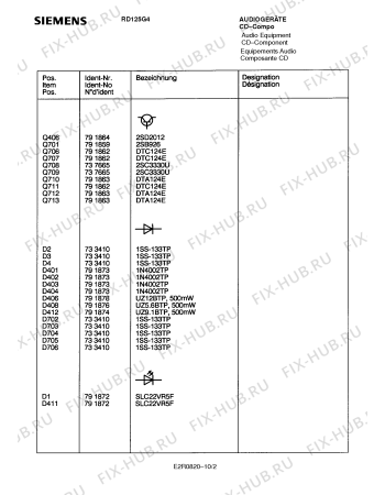 Схема №5 RD125G4 с изображением Переключатель для аудиоаппаратуры Siemens 00791834