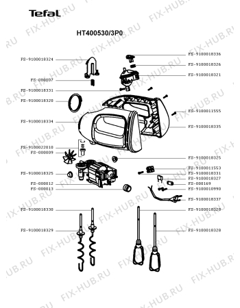 Схема №1 HT400B30/3P0 с изображением Элемент корпуса для блендера (миксера) Tefal FS-9100018320