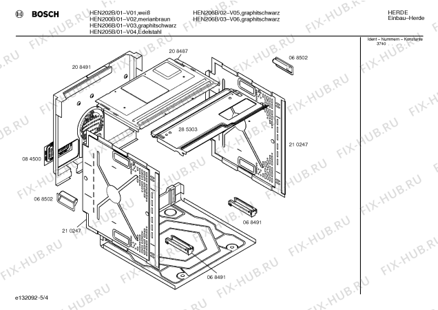 Схема №2 HEN206A с изображением Панель управления для духового шкафа Bosch 00289404