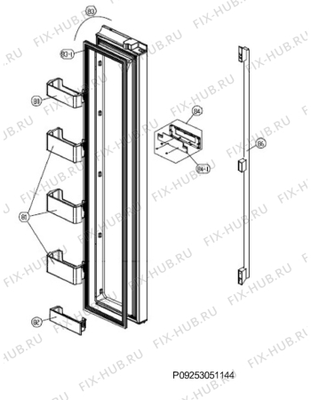 Взрыв-схема холодильника Electrolux EAL6240AOU - Схема узла Freezer door