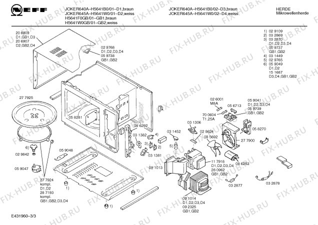 Схема №1 H5641F0GB GB-6140.12 с изображением Трансформатор для микроволновки Bosch 00092325