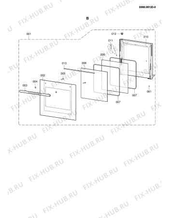 Схема №1 BTG 7602/1 D IN с изображением Уплотнитель двери для плиты (духовки) Whirlpool 480121102401
