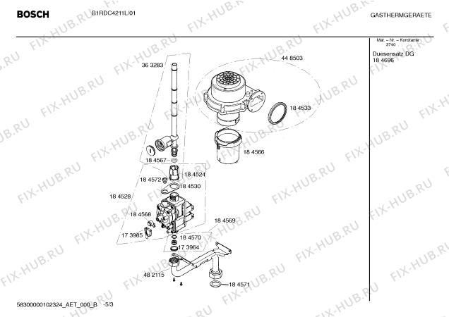 Схема №1 B1RDC4211L с изображением Труба для электроводонагревателя Bosch 00363284