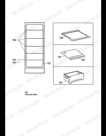 Взрыв-схема холодильника Electrolux ERC32253W - Схема узла C10 Interior