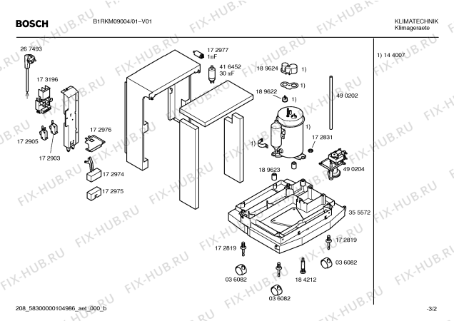 Взрыв-схема кондиционера Bosch B1RKM09004 - Схема узла 02