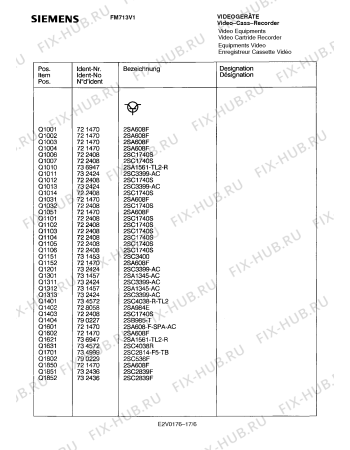 Схема №9 FM713V1 с изображением Инструкция по эксплуатации для видеоэлектроники Siemens 00530853