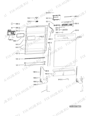 Схема №3 ADG 4440 WH с изображением Модуль (плата) управления для посудомоечной машины Whirlpool 481072664691