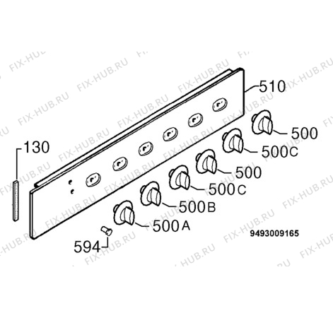 Взрыв-схема плиты (духовки) Privileg 133953_30072 - Схема узла Command panel 037