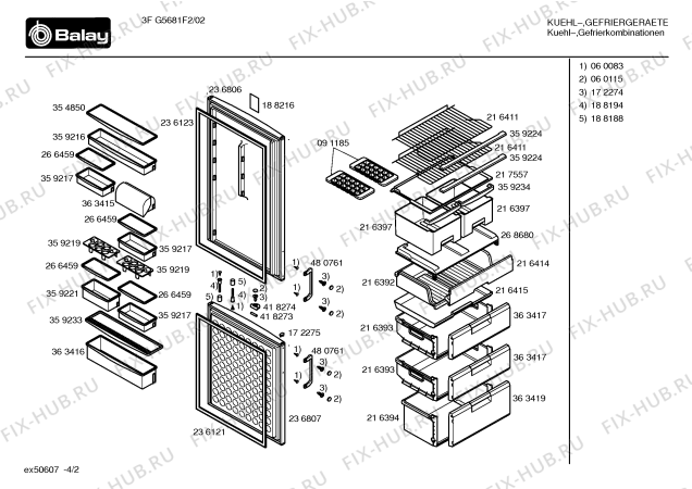 Схема №1 3FG568F2 с изображением Дверь для холодильной камеры Bosch 00236806