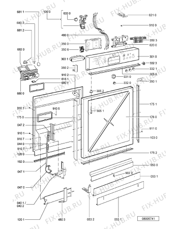 Взрыв-схема посудомоечной машины Whirlpool ADP 1830/6 IXM - Схема узла