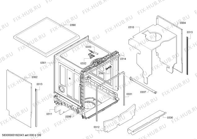 Схема №2 SMS40L08RU SilencePlus с изображением Панель управления для посудомойки Bosch 00743088