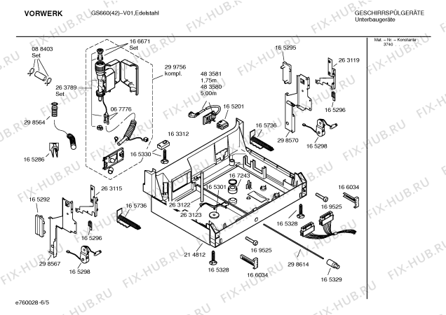 Схема №3 GS660 SE6VWH2/42 с изображением Инструкция по эксплуатации для электропосудомоечной машины Bosch 00583046