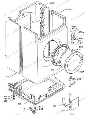 Взрыв-схема стиральной машины Privileg 022868 4 - Схема узла Cabinet + armatures