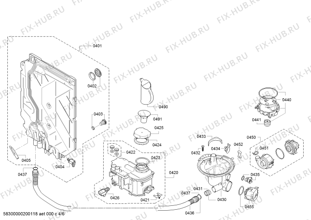 Взрыв-схема посудомоечной машины Siemens SN215I01AE iQ100 - Схема узла 04