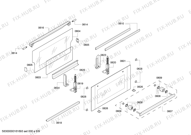 Взрыв-схема плиты (духовки) Bosch HBM56B551B - Схема узла 07