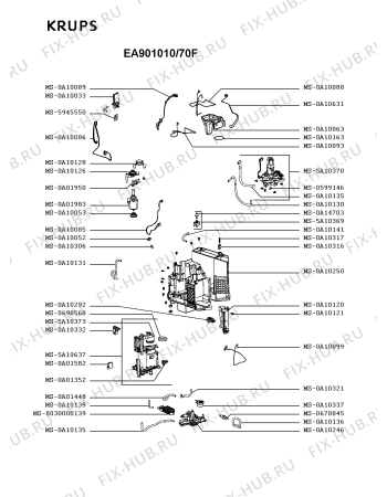 Взрыв-схема кофеварки (кофемашины) Krups EA901010/70F - Схема узла IP005740.2P5