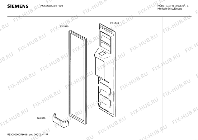 Схема №1 KG66U55 с изображением Рамка для холодильной камеры Siemens 00355970