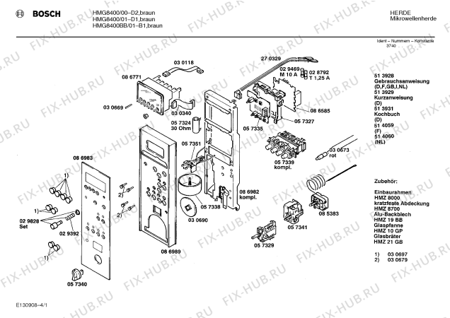 Схема №2 HMG8400BB с изображением Инструкция по эксплуатации для микроволновой печи Bosch 00513928