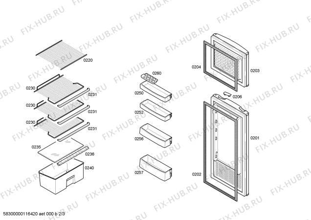 Схема №1 3FE2370N с изображением Панель для холодильной камеры Bosch 00441470