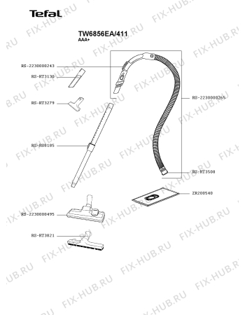 Схема №1 TW6856EA/411 с изображением Индуктор для пылесоса Rowenta RS-2230000971