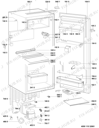 Схема №1 UVI 1950 A++ LH с изображением Дверка для холодильника Whirlpool 481010646231