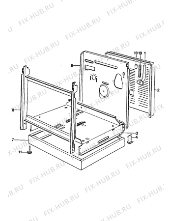 Взрыв-схема плиты (духовки) Electrolux EM601W1 - Схема узла Upper oven