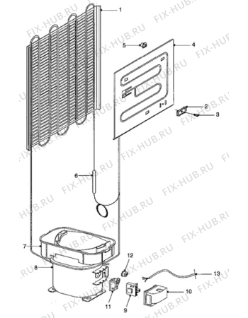 Взрыв-схема холодильника Electrolux ER1244T/N - Схема узла Cooling system 017