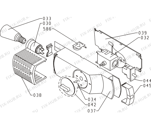 Взрыв-схема холодильника Brandt USA1202E (285871, HTPI1466) - Схема узла 03