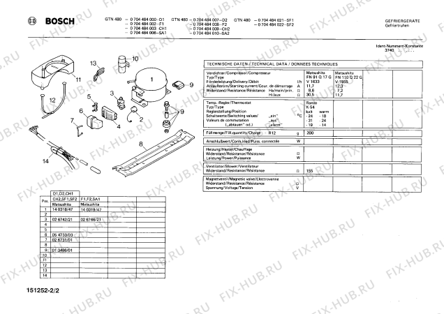 Взрыв-схема холодильника Bosch 0704484022 GTN480 - Схема узла 02