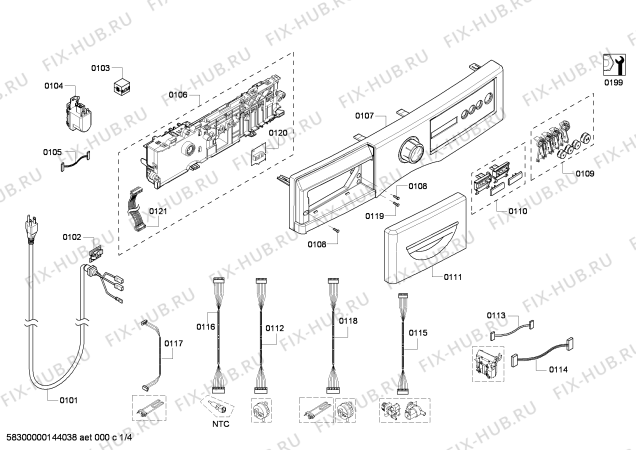 Схема №1 WFVC544CUC с изображением Бак для стиралки Bosch 00248123