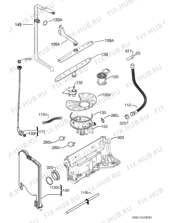 Взрыв-схема посудомоечной машины Zanussi ZDS15001WA - Схема узла Hydraulic System 272