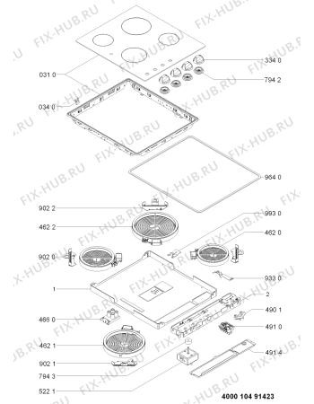 Схема №1 ETK6640IN1 (F091873) с изображением Инструкция по эксплуатации для плиты (духовки) Indesit C00364309