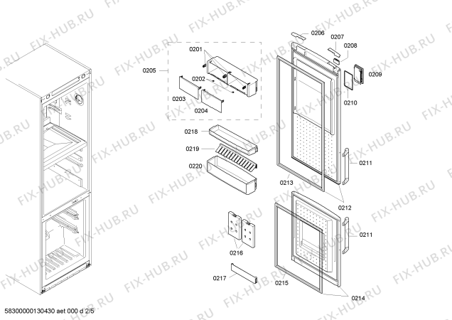 Схема №3 KG39FP98 с изображением Дверь для холодильника Siemens 00246695