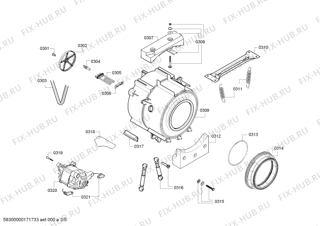 Схема №2 WM12B261DN IQ100 с изображением Наклейка для стиралки Siemens 00629168