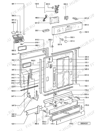 Схема №2 GSU 5531/1 SW с изображением Обшивка для посудомойки Whirlpool 481245373096