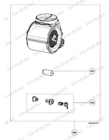 Взрыв-схема вытяжки Aeg DI9966-M - Схема узла Motor