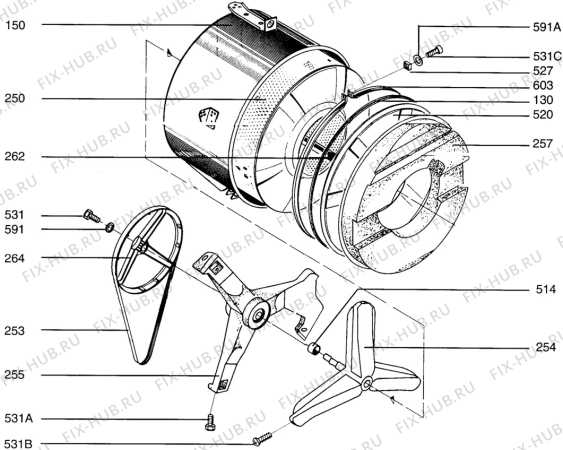 Взрыв-схема стиральной машины Aeg LF61660 - Схема узла Boiler