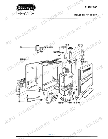 Схема №1 K128T  GASOLIO с изображением Элемент корпуса для электрообогревателя DELONGHI 701711