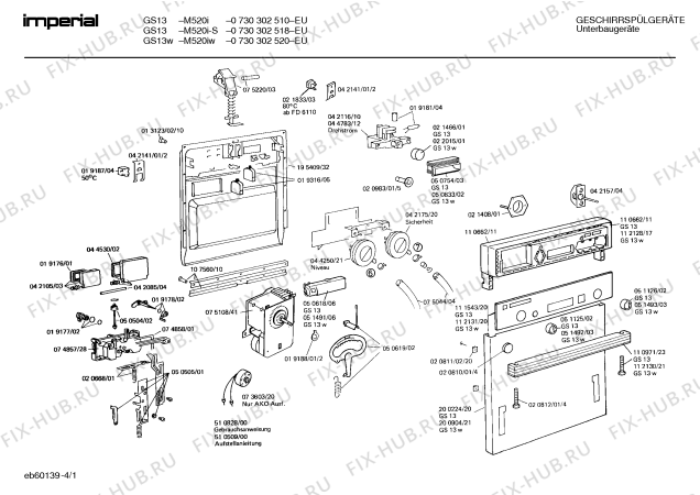 Схема №3 0730302520 GS13W с изображением Переключатель для посудомоечной машины Bosch 00051493