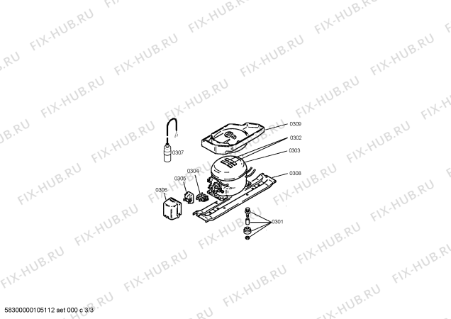 Взрыв-схема холодильника Siemens KI32V440NE - Схема узла 03