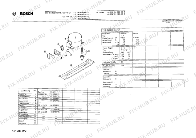 Взрыв-схема холодильника Bosch 0705134060 GS148EF - Схема узла 02