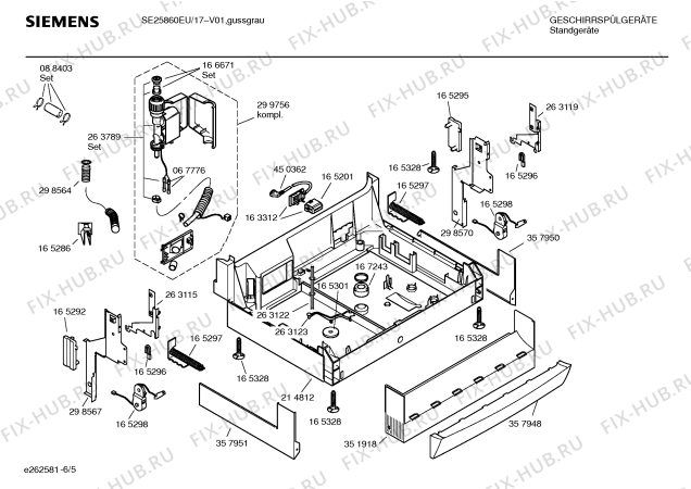 Схема №4 SE25860EU Avantgarde с изображением Передняя панель для посудомоечной машины Siemens 00360979