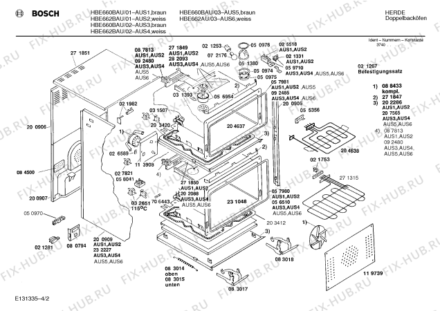 Схема №1 HBE662BGB с изображением Рамка для электропечи Bosch 00272324