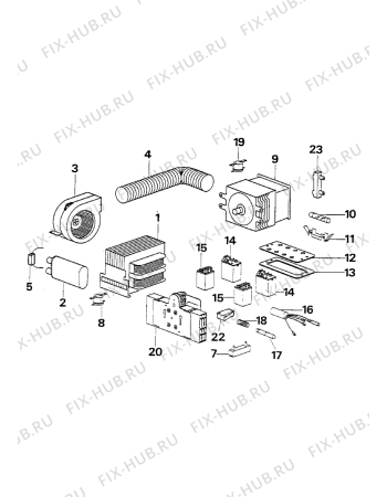 Взрыв-схема плиты (духовки) Electrolux CO1345B1 - Схема узла Microwave equipment