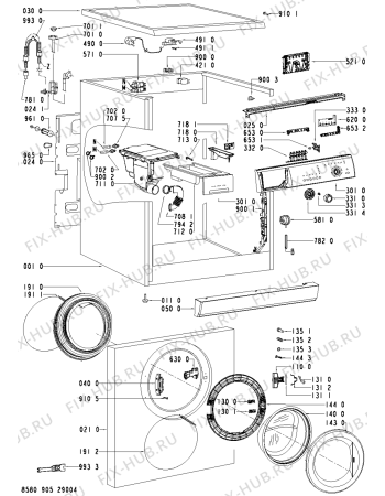 Схема №1 FL 1260 с изображением Микромодуль для стиральной машины Whirlpool 480111100169