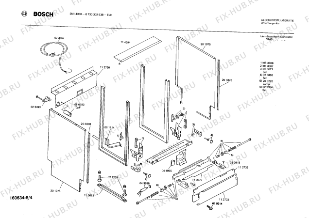 Взрыв-схема посудомоечной машины Bosch 0730302538 SMI4300 - Схема узла 04