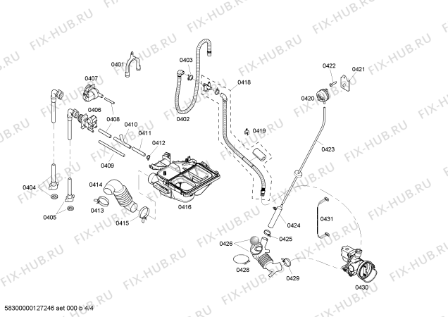 Взрыв-схема стиральной машины Bosch WFMC8401UC Nexxt 800 Series - Схема узла 04